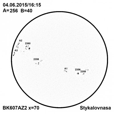 Наблюдения  Солнца 05 Июнь 2015 16:07