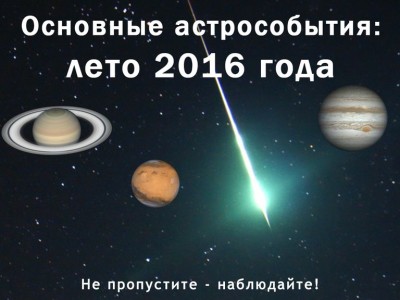 Основные астрособытия лета 2016 года 31 Май 2016 09:20