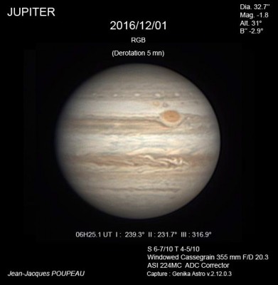 Наблюдения Юпитера 05 Декабрь 2016 11:47